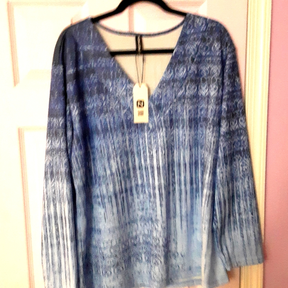 Long sleeve pull over vee neck  shirt